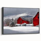 Black and white framed canvas of a Vermont landscape in vintage poster style, ideal for bedroom wall art.