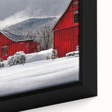 Framed canvas featuring a textured depiction of Vermont scenery in vibrant autumn colors, ideal for living room decor.