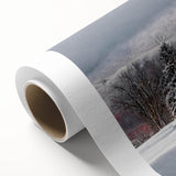 Art deco poster of Vermont scenery in soft pastel shades on rolled canvas, suitable for nursery wall art.