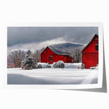 Extra large rolled print of a Vermont scenery with lush green hues, ideal for dining room wall art.