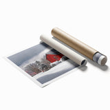 Extra large rolled print of Vermont scenery with vibrant green and floral elements, ideal for classy bathroom wall art.