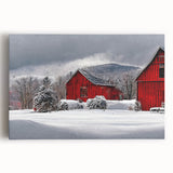 Black and white photograph of a Vermont landscape on stretched canvas, ideal for kitchen wall art.