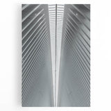 Black and white stretched canvas of Seattle skyline, ideal for kitchen wall art.