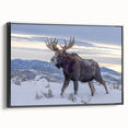 Black and white wall art featuring the Grand Tetons landscape on framed canvas, suitable for bedroom decor.