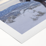 Art deco poster of Grand Tetons scenery in muted earth tones on rolled canvas, suitable for dining room wall art.