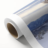 Art deco poster of Grand Tetons scenery, with muted earth tones on rolled canvas, ideal for nursery wall art.