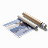 Extra large rolled print of Wyoming's Grand Tetons with muted earth tones, ideal for classy bathroom wall art.
