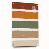 Large abstract wall art on acrylic glass depicting fall colors, ideal for bedroom or dining room decor.