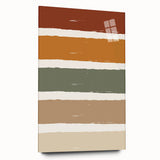 Large abstract wall art in warm autumn hues on acrylic glass, ideal for bedroom or dining room decor.