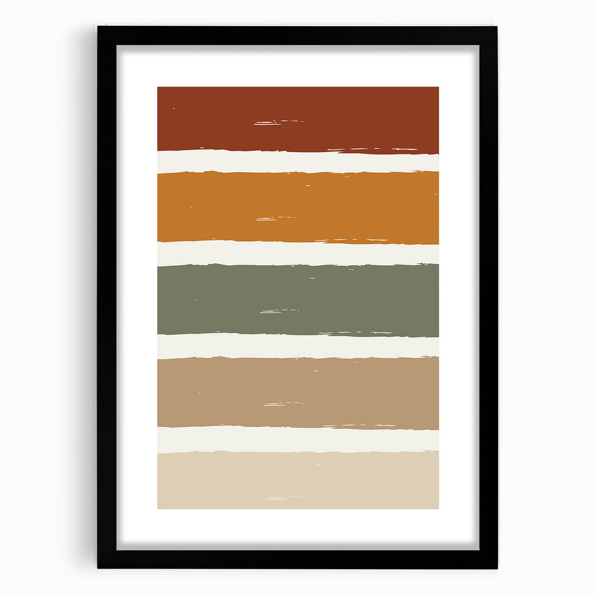 Extra large abstract art print featuring textured, colorful autumnal hues on a framed black canvas.