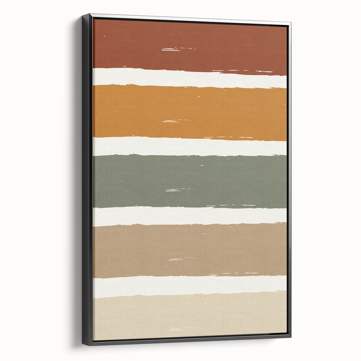 Black and white framed canvas of a vintage landscape painting, ideal for bedroom decor.