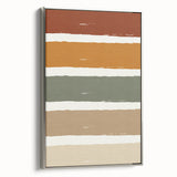 Framed canvas featuring a vintage landscape painting with colorful autumn trees and a black background.