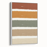 Vintage poster art of an autumn scene on framed canvas, featuring vibrant orange and red foliage.