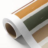 Art Deco poster featuring autumnal forest scene in orange and brown tones on rolled canvas, ideal for nursery wall art.