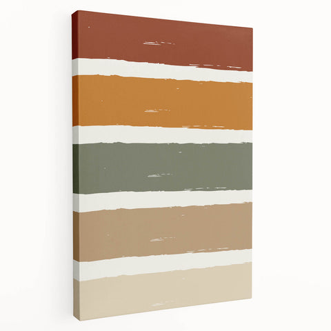 Autumn-themed abstract painting on stretched canvas, featuring warm orange and brown tones, ideal for kitchen wall art.
