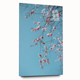 Large abstract wall art depicting spring season in pastel shades on acrylic glass, ideal for bedroom or dining room decor.
