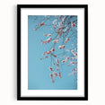 Extra large abstract art print featuring vibrant spring colors on a textured canvas, framed in black.