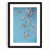 Extra large abstract art print featuring vibrant spring colors on a textured canvas, framed in black.