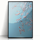 Large abstract wall art depicting spring themes in pastel colors on a framed acrylic, ideal for modern living room decor.