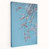 Spring-themed stretched canvas with a side view, featuring vibrant green and pink hues, ideal for kitchen wall art.