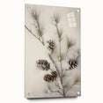Large abstract wall art depicting a winter scene in muted blue and white tones, acrylic print.