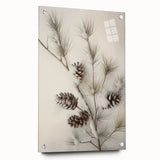 Large abstract wall art depicting a winter scene in muted blue and white tones, acrylic print.