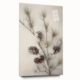 Large abstract wall art on acrylic glass depicting winter scenery in muted blue and white tones.