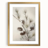 Extra large abstract art print featuring textured swirls in cool blue and white tones, displayed in a gold frame.