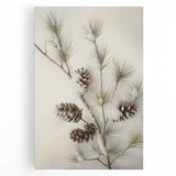 Winter-themed black and white stretched canvas featuring bare trees, ideal for kitchen wall art.