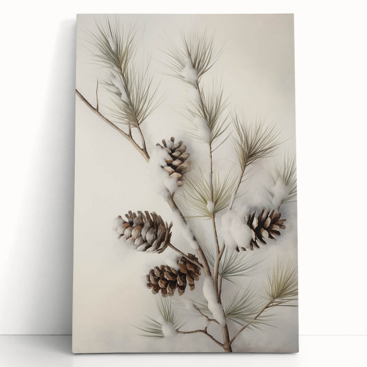 Winter-themed black and white stretched canvas depicting a barren tree, ideal for kitchen wall art or bedroom ambiance.