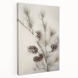 Winter scene with snow-covered trees on large stretched canvas, ideal for kitchen wall art.