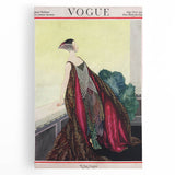 1929 Art Deco Vogue Fashion Print - Elegant Pearl Gown Wall Art