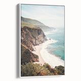 Vintage poster art featuring bold, colorful abstract design on a large framed canvas, ideal for living room decor.