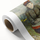 Art deco style poster of a starry night scene in muted blue and yellow tones on rolled canvas, ideal for nursery wall art.