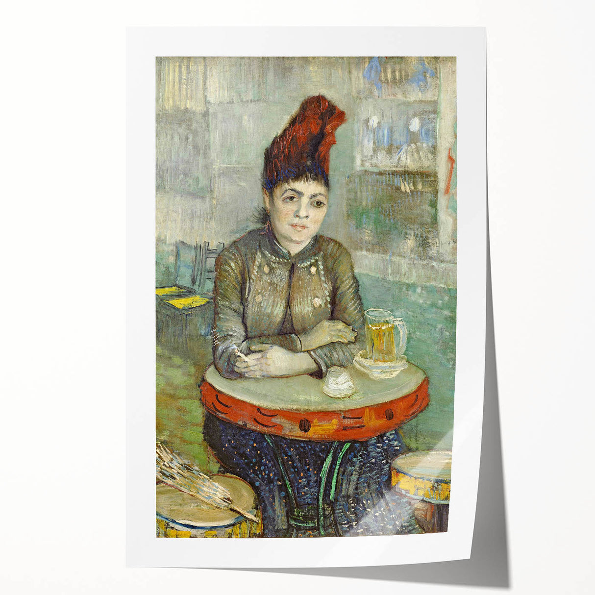 Extra large rolled print of Van Gogh-style floral art in vibrant colors, ideal for art wall dining room decor.