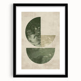 Framed Dining Room Prints – Abstract Green & Beige Wall Art