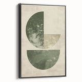 Framed Dining Room Prints – Abstract Green & Beige Wall Art