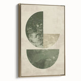 Framed Dining Room Prints – Abstract Green & Beige Wall Art