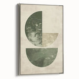 Framed Dining Room Prints – Abstract Green & Beige Wall Art