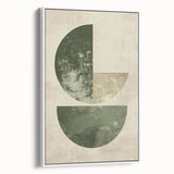 Framed Dining Room Prints – Abstract Green & Beige Wall Art