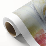 Abstract floral design on rolled canvas showcasing vibrant colors and intricate patterns, packaged securely in a sturdy cardboard tube for easy transport. Ideal for enhancing home decor with modern artistic flair.