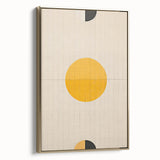 Framed abstract minimalist wall art featuring gold accents and a sleek design, showcased from a side view to highlight its elegant profile and texture.