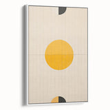 Abstract minimalist wall art design featuring a framed canvas with a sleek white finish, showcasing geometric shapes and subtle color variations, perfect for modern decor.