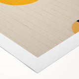 Abstract minimalist wall art on rolled canvas, showcasing soft pastel colors and geometric shapes, perfect for modern home decor. Packaged securely in a cardboard tube for safe delivery.