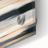 Modern Abstract Wall Art – Black, Gold & Gray Horizontal Canvas