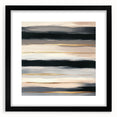 Modern Abstract Wall Art – Black, Gold & Gray Horizontal Canvas