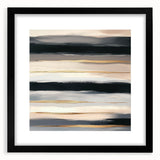 Modern Abstract Wall Art – Black, Gold & Gray Horizontal Canvas