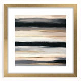 Modern Abstract Wall Art – Black, Gold & Gray Horizontal Canvas