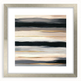 Modern Abstract Wall Art – Black, Gold & Gray Horizontal Canvas