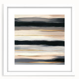 Modern Abstract Wall Art – Black, Gold & Gray Horizontal Canvas